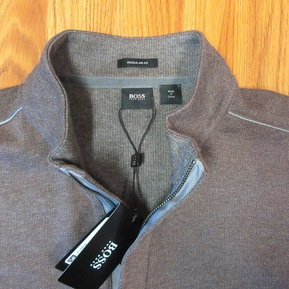 NEW! HUGO BOSS 100% COTTON 1/4 ZIP SWEATSHIRT - Picture 2 of 5